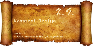 Krasznai Ibolya névjegykártya